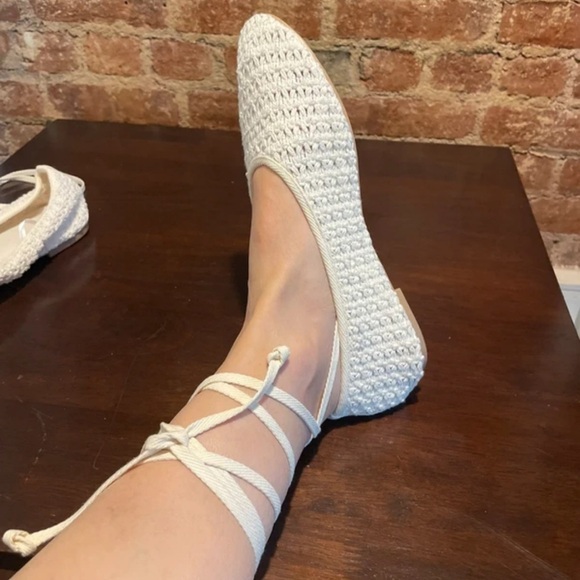 Off-White Crochet Women's Flats - Picture 1 of 3